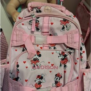 Pottery barn Minnie Mouse backpack (embroidered with Madison)